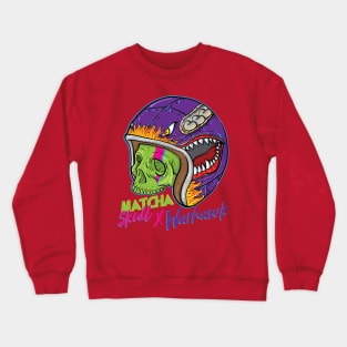 green skull shark helmet Crewneck Sweatshirt